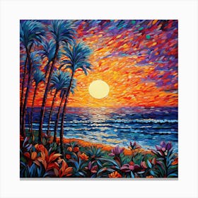 Sunset At The Beach 14 Canvas Print