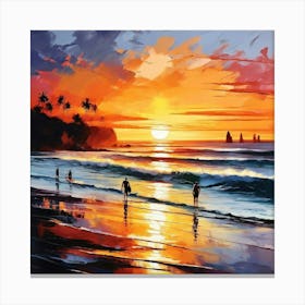 Sunset At The Beach Canvas Print