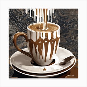 Coffee Drip Painting Canvas Print