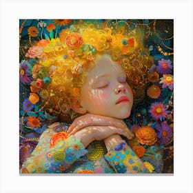 Girl With Flowers 1 Canvas Print