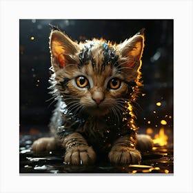 Wet Kitten Canvas Print
