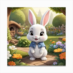 Fluffy White Bunny Canvas Print