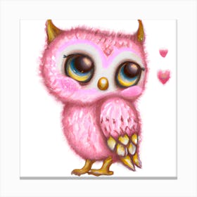 Beautiful Little Pink Owl Canvas Print