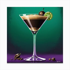 Illustrative Albedo Espresso Martini Green Purple Art 2 Canvas Print