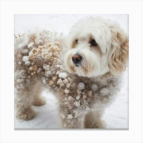 Dog In The Snow Canvas Print