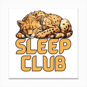 Sleep Club: Cozy Cheetah Nap Lovers Digital Art Leinwandbild