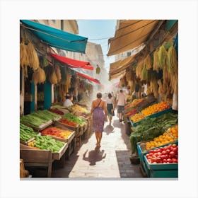 Egyptian Market Art Print Canvas Print