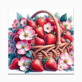 A basket of strawberries 2 Canvas Print