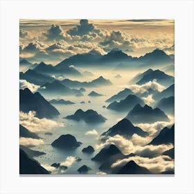 Mountains In The Clouds Canvas Print