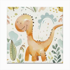 Cute Muted Pastel Dryosaurus Dinosaur 1 Canvas Print