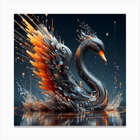 Abstract Swan Art Canvas Print