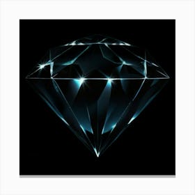 Diamond On Black Background Stampe su tela