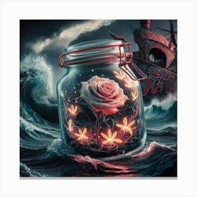 Jar Of Roses Canvas Print