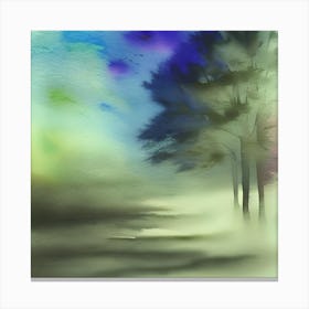 Trees In Watercolor Canvas Print