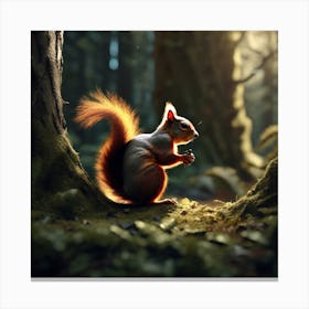 Red Squirrel In The Forest 52 Canvas Print