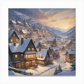 Christmas Village Art Print 1 Canvas Print