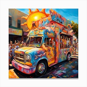Truck Packed With Party Vibes Canvas Print