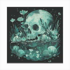Skull In The Water 17 Canvas Print