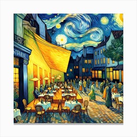 Outdoor Party - Van Gogh Styled Canvas Print