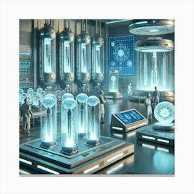 A Futuristic Science Fiction Scene Showcasing Adva Canvas Print