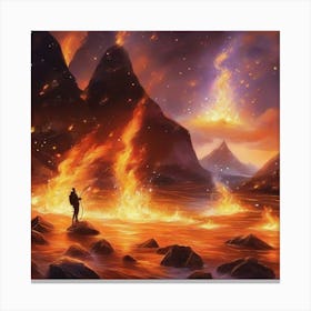 Fire In The Mountains Canvas Print