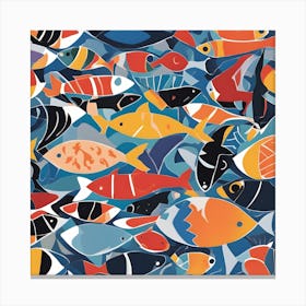 Matisse Style Fishes Canvas Print