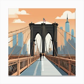 Graphic Design Brooklyn Bridge Art 3 Canvas Print