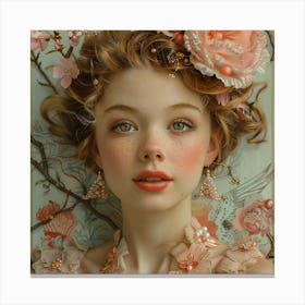 Girl With Flowers 1 Canvas Print