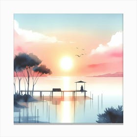 Sunset At The Dock 5 Canvas Print