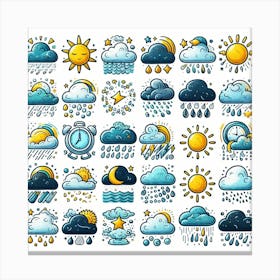 Weather Icons Set 1 Canvas Print