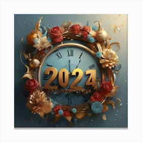 2024 Clock Canvas Print