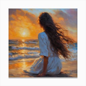 Sunset Girl Canvas Print