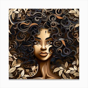 Afro Girl With Curls Canvas Print
