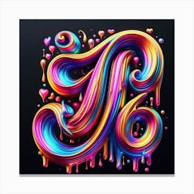 Colorful Letter P Canvas Print