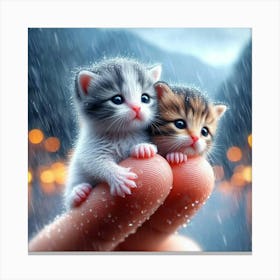 Kittens In The Rain 11 Canvas Print