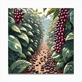 Coffee Beans In The Forest 1 Canvas Print