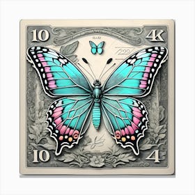 Butterfly Vintage Art Poster Print Canvas Print