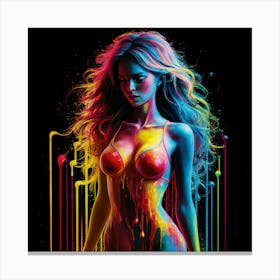 Girl With Paint Splatters 1 Canvas Print