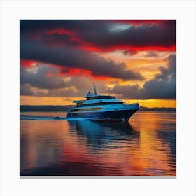 Sunset On A Cruise Ship 18 Canvas Print