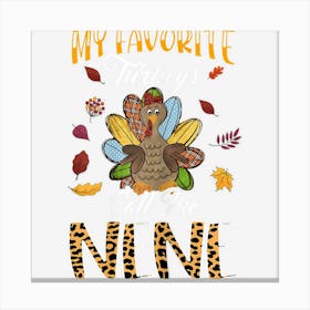 Womens My Favorite Turkeys Call Me Nene Thanksgiving Canvas Print