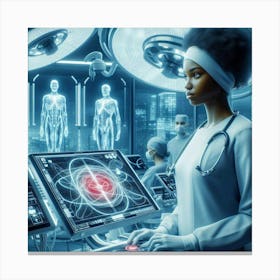 Woman In A Medical Lab Canvas Print