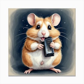 Hamster Piano Canvas Print