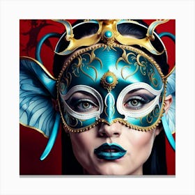 Beautiful Woman In A Mask 3 Canvas Print