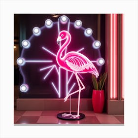 Neon Flamingo Canvas Print