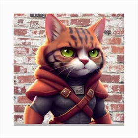 Cat In Armor Canvas Print