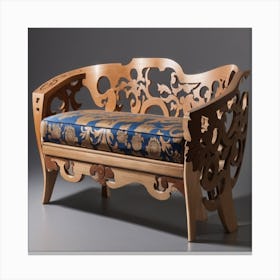 Carved Wood Bench Canvas Print