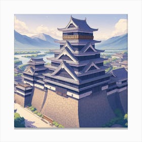Kumamoto Castle, Japanese Castle, Castle in the Sky Canvas Print
