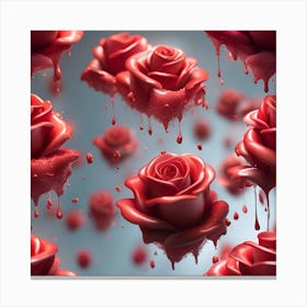 Red Roses Falling From The Sky Canvas Print