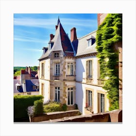 Modern City History Hotel Window Attic View Architecture Historical Building Tile Past Re (7) Canvas Print