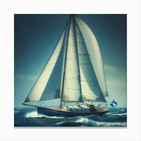 Sailboat In The Ocean Canvas Print